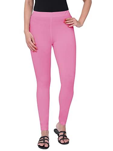 miraan women's regular fit cotton blend leggings (leganklebabypink187xl_baby pink_xl)