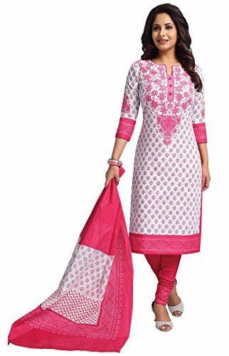 miraan women's unstitched cotton dress material (rv3516_pink_free size)