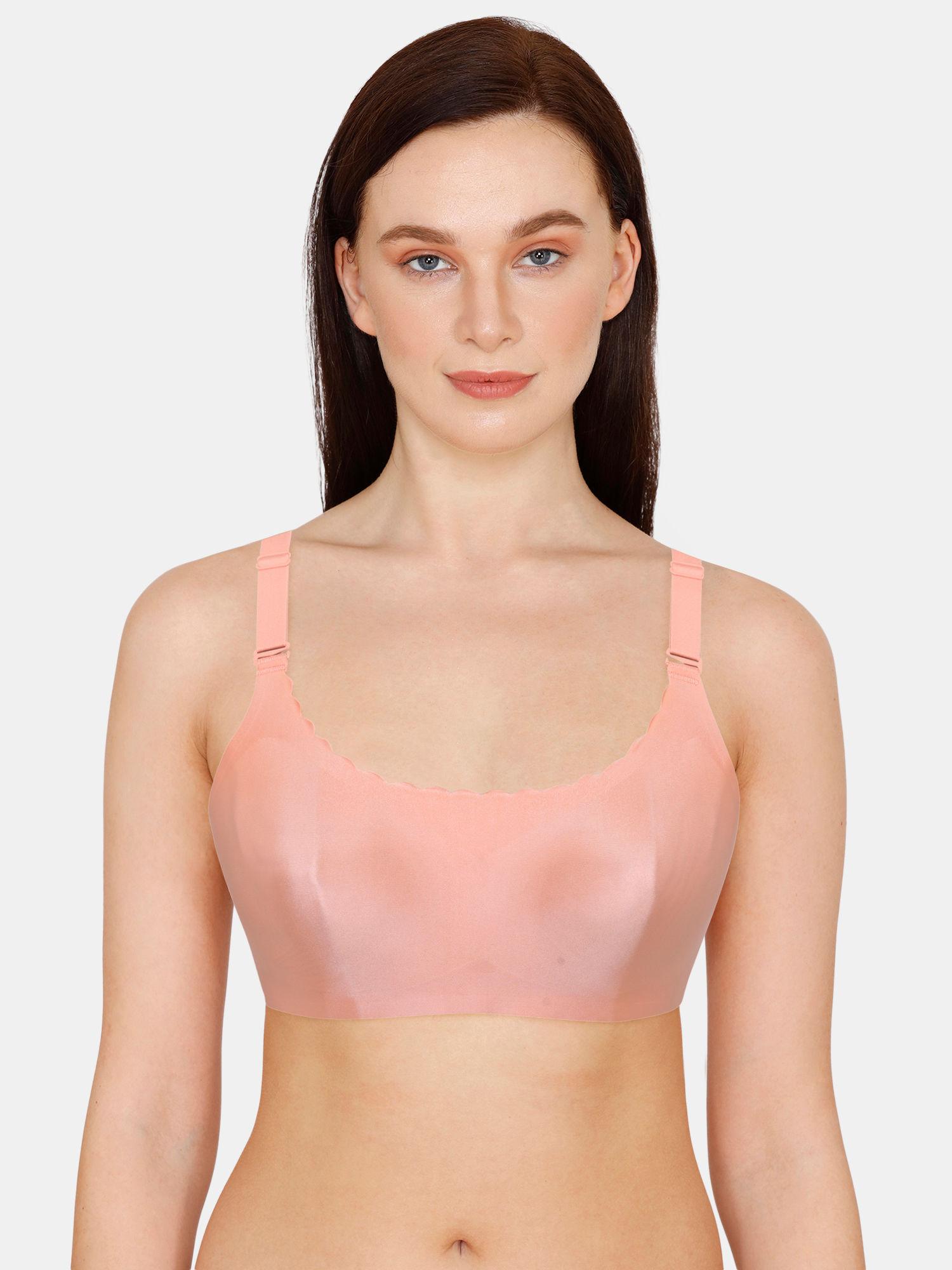 miracle double layered non wired full coverage t-shirt bra - peach pearl