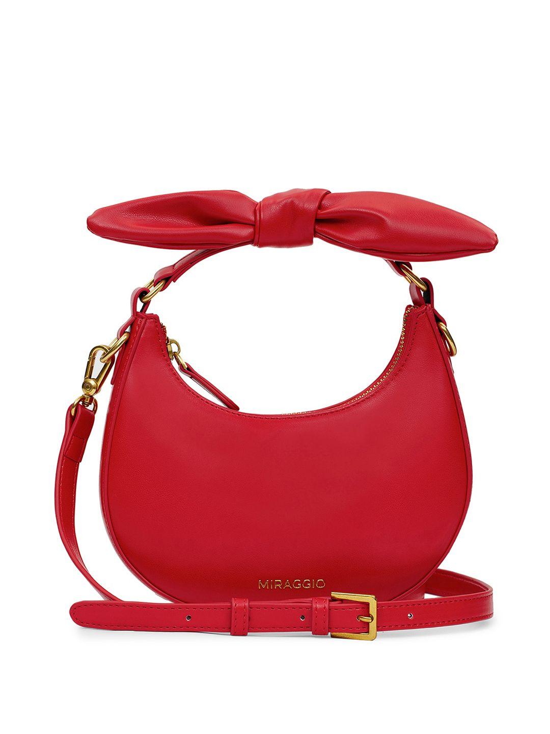 miraggio structured hobo bag with bow detail
