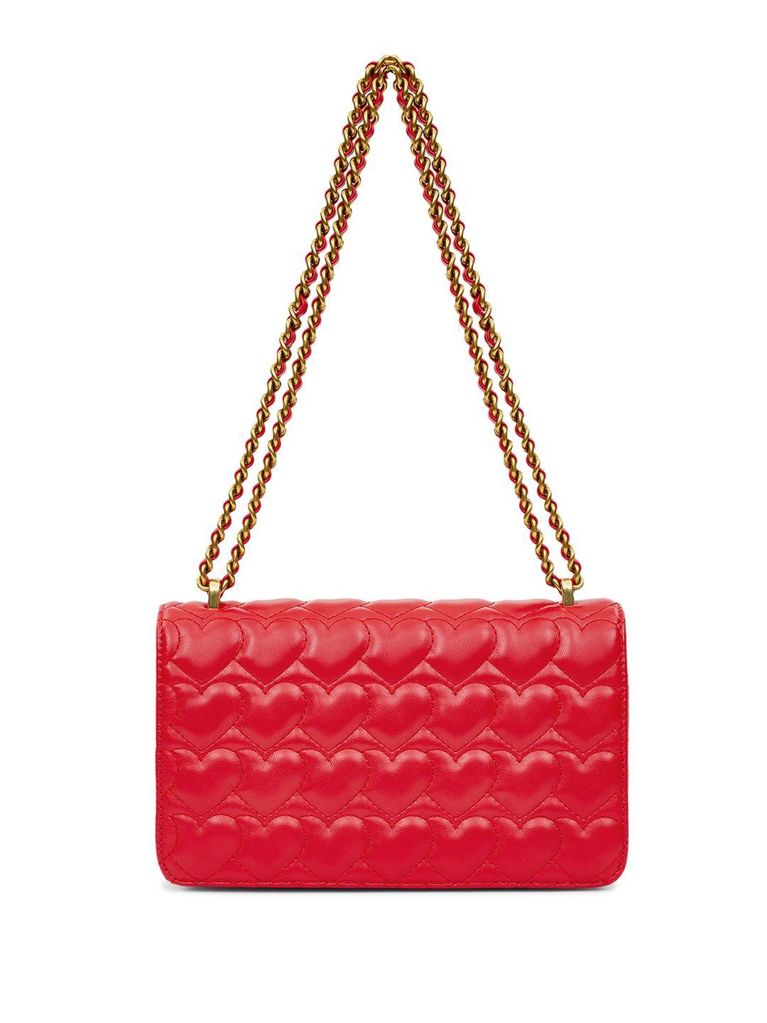 miraggio textured structured shoulder bag with quilted