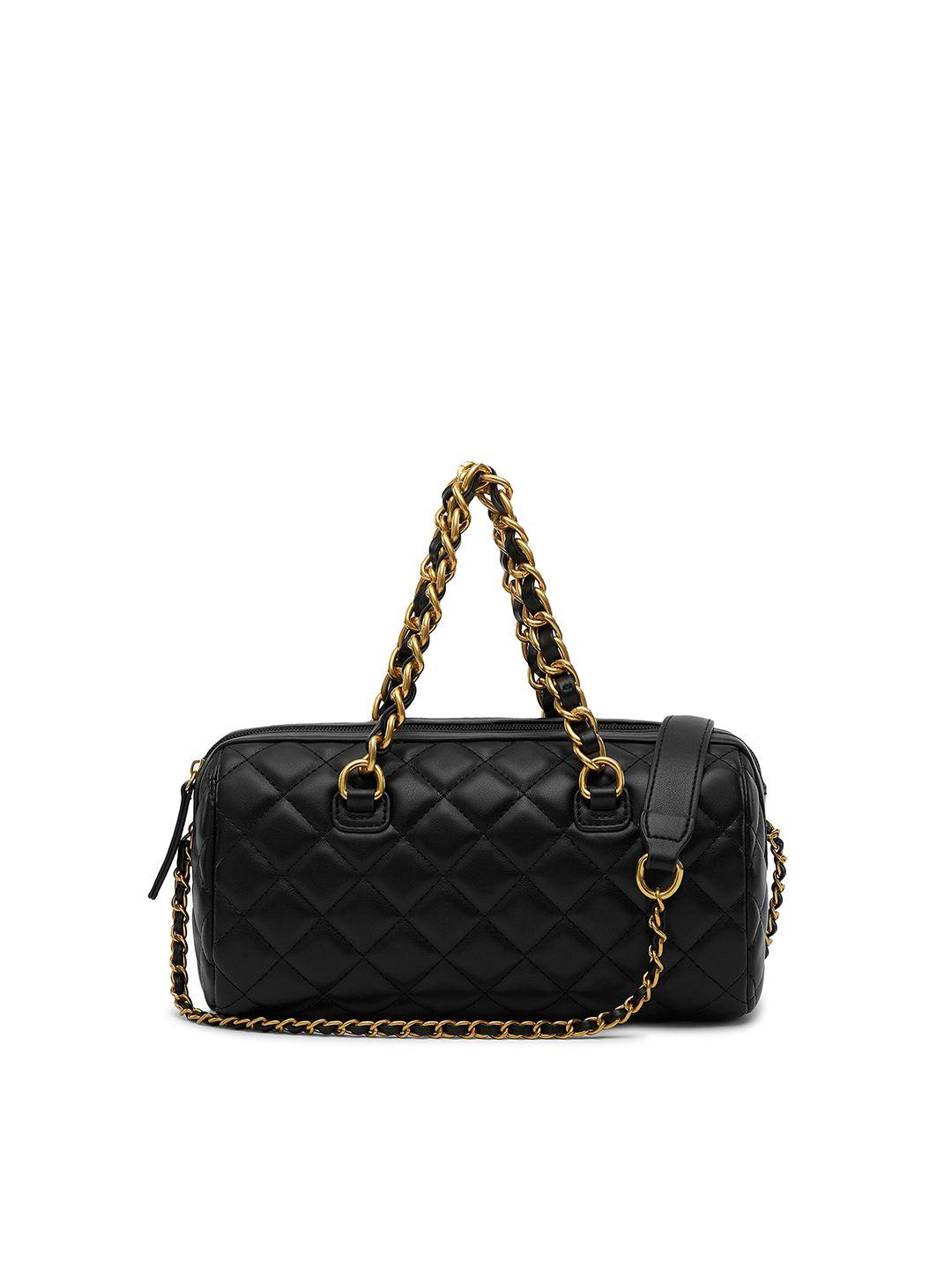 miraggio black pu structured sling bag