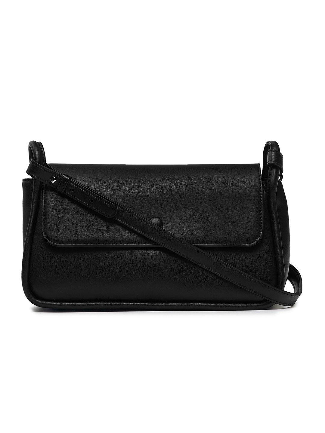 miraggio black structured shoulder bag