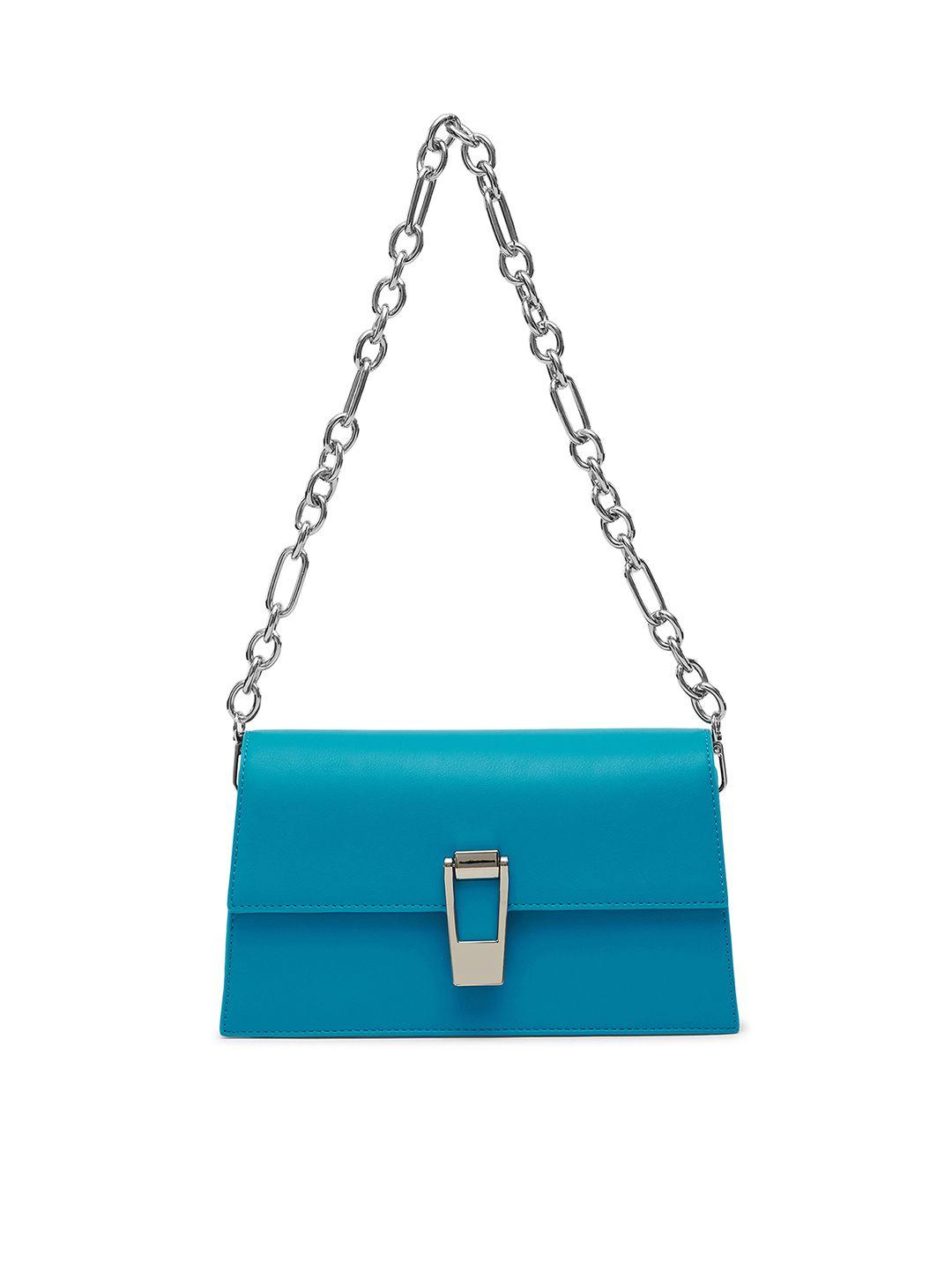 miraggio blue pu structured satchel