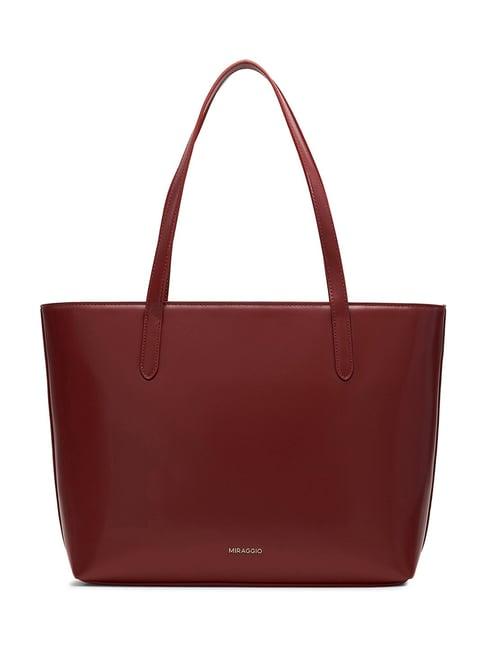 miraggio kate maroon large tote handbag