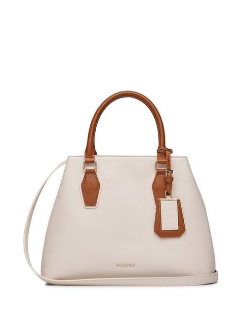 miraggio olivia ivory solid medium handbag