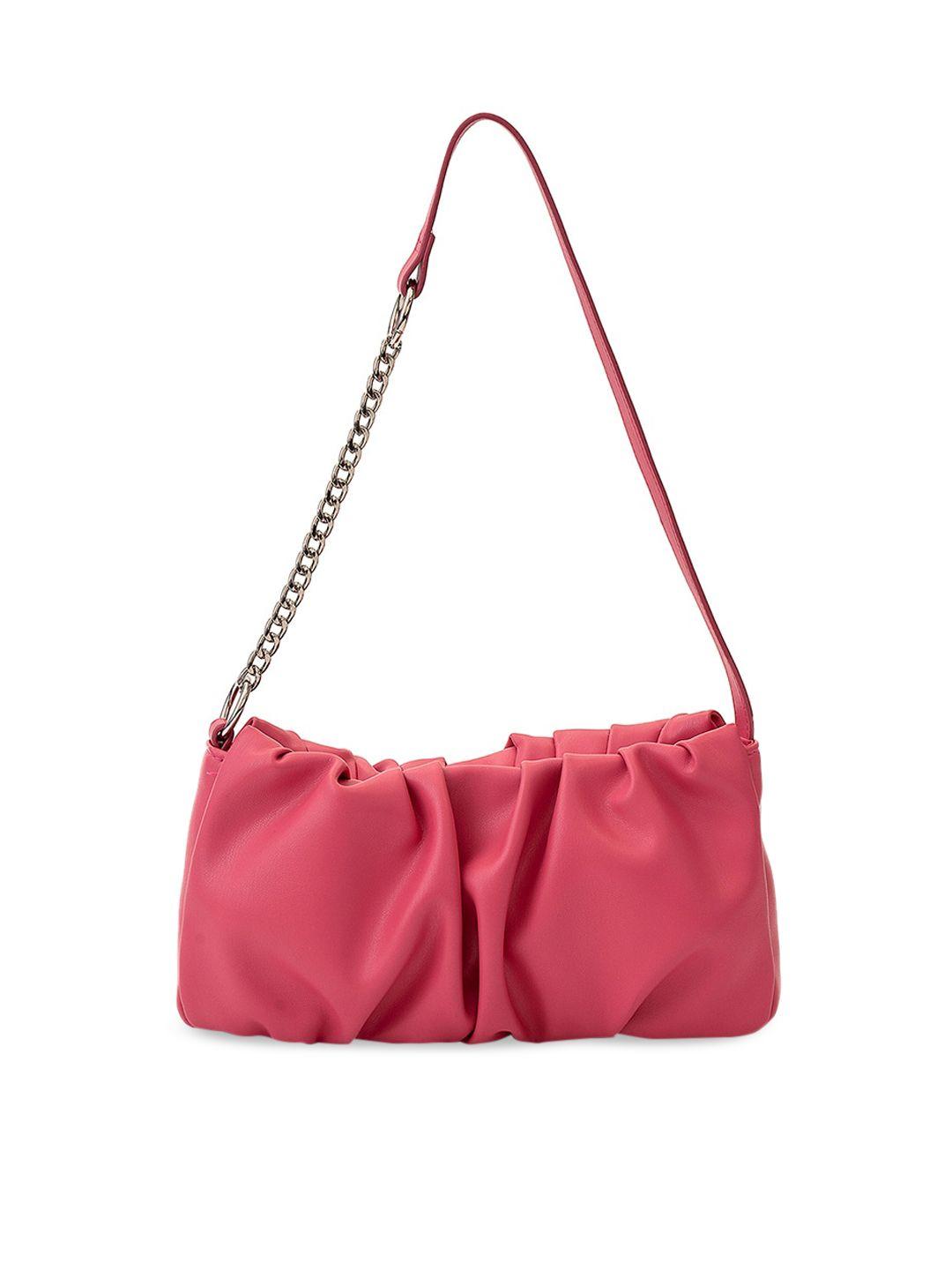 miraggio pink solid soft-gathered shoulder bag