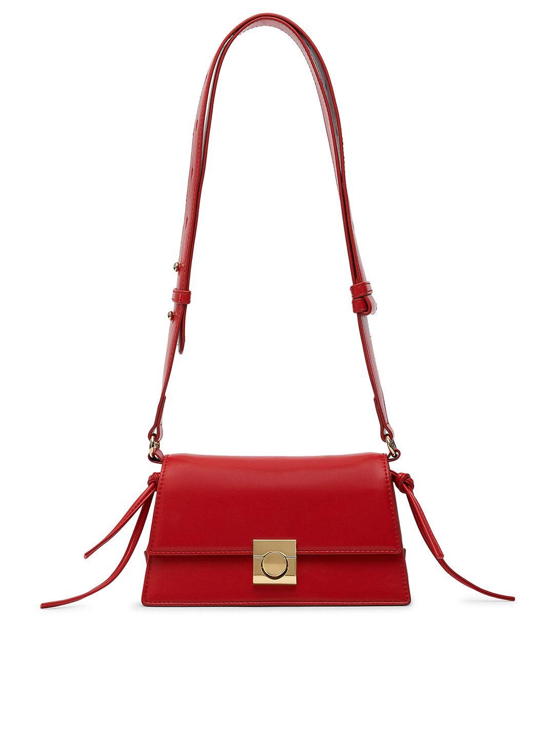 miraggio red solid crossbody sling bag