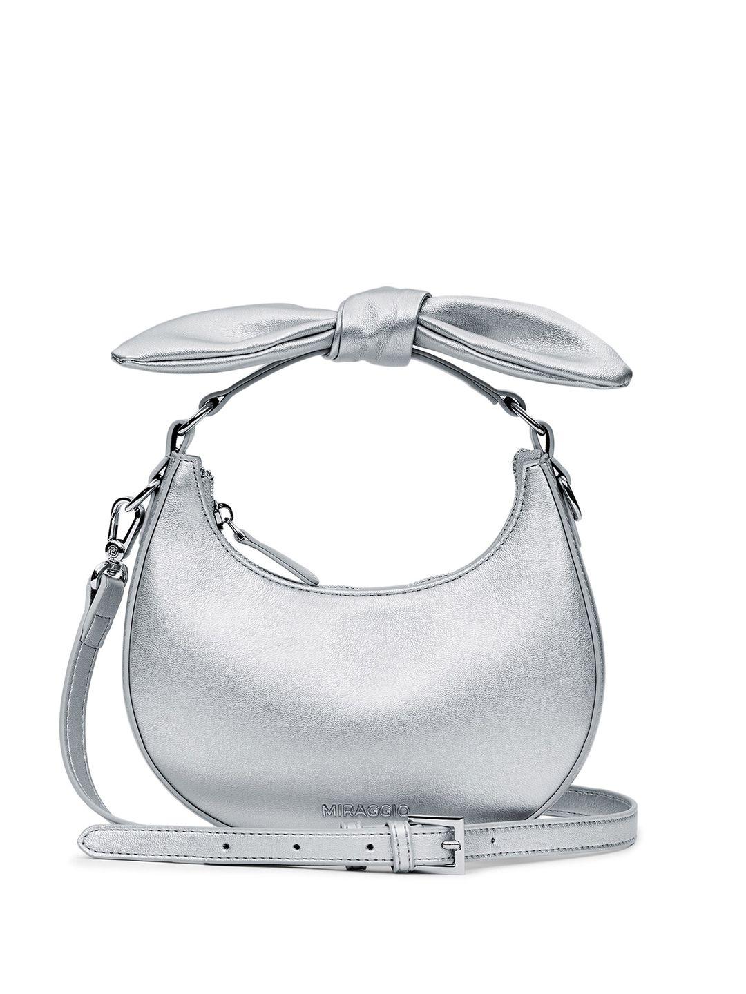 miraggio structured hobo bag with bow detail