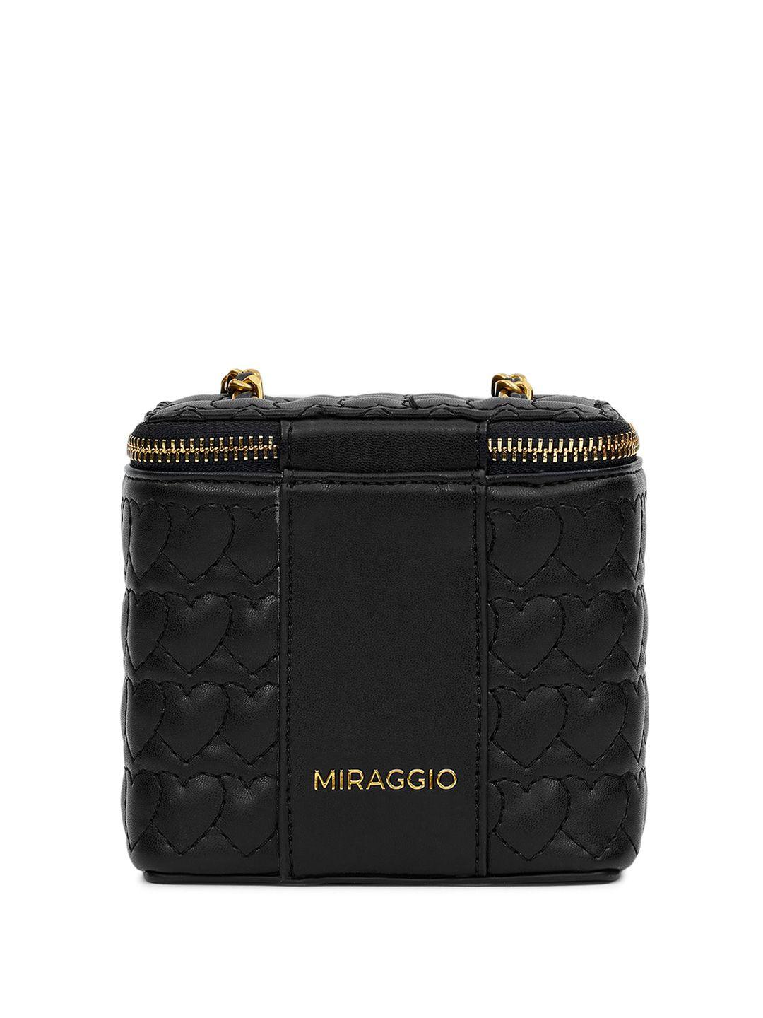 miraggio textured structured sling bag