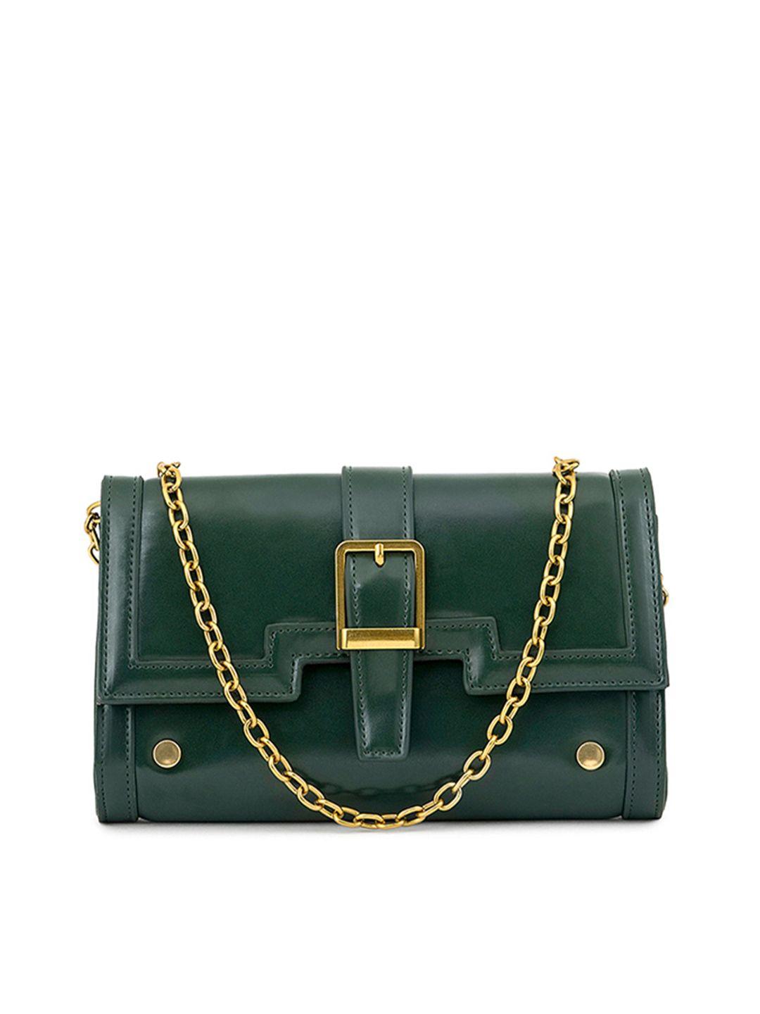 miraggio woman green buckle detail sling bag