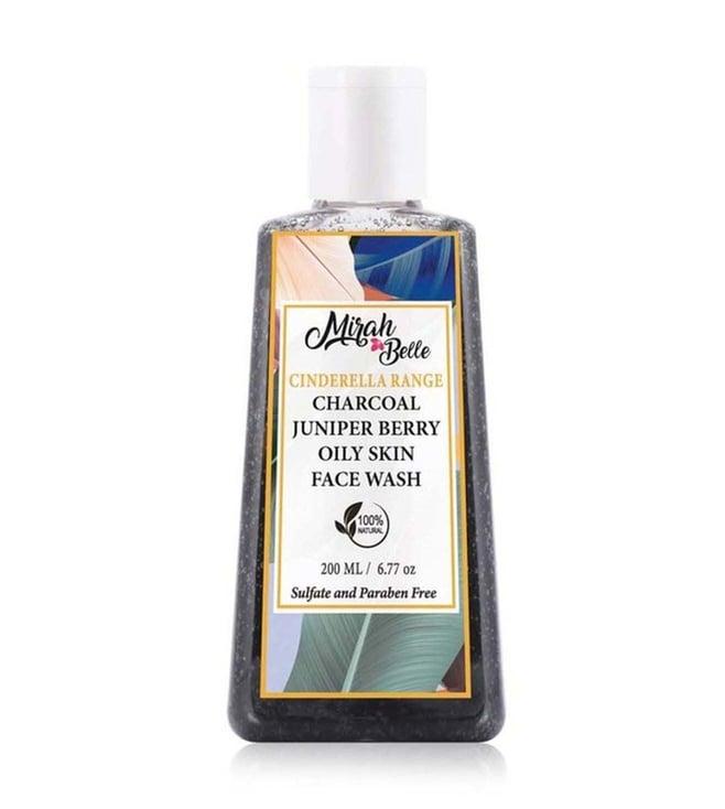 mirah belle charcoal-juniper berry oily skin face wash - 200 ml