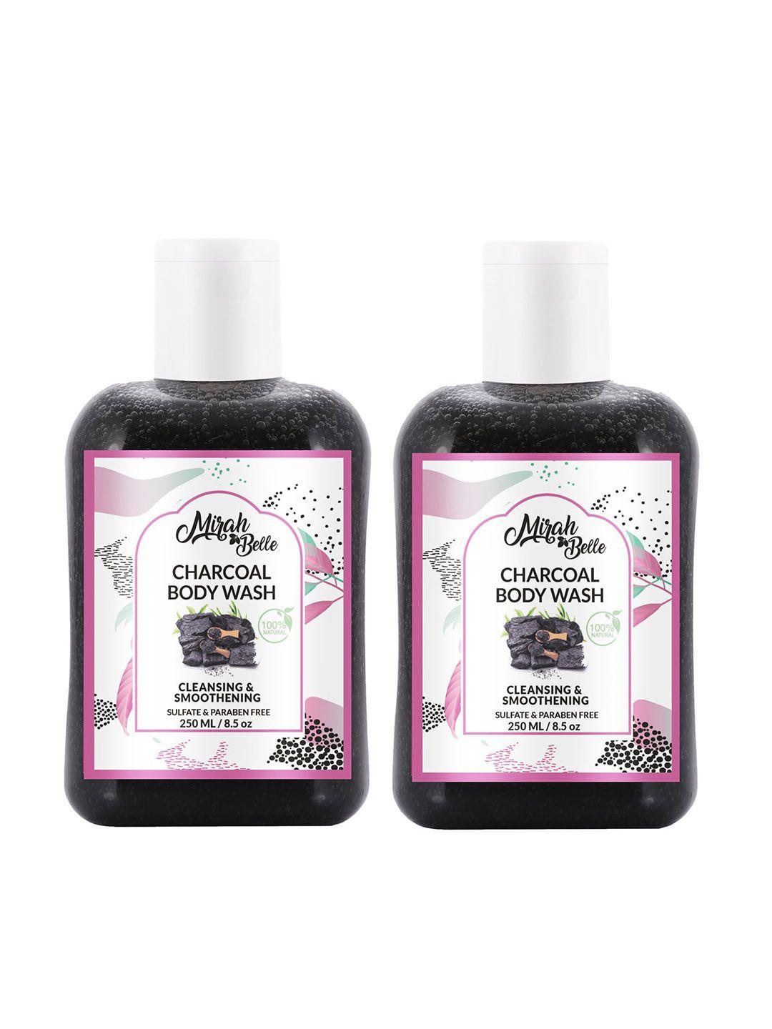 mirah belle pack of 2 activated charcoal natural body wash - 250 ml each