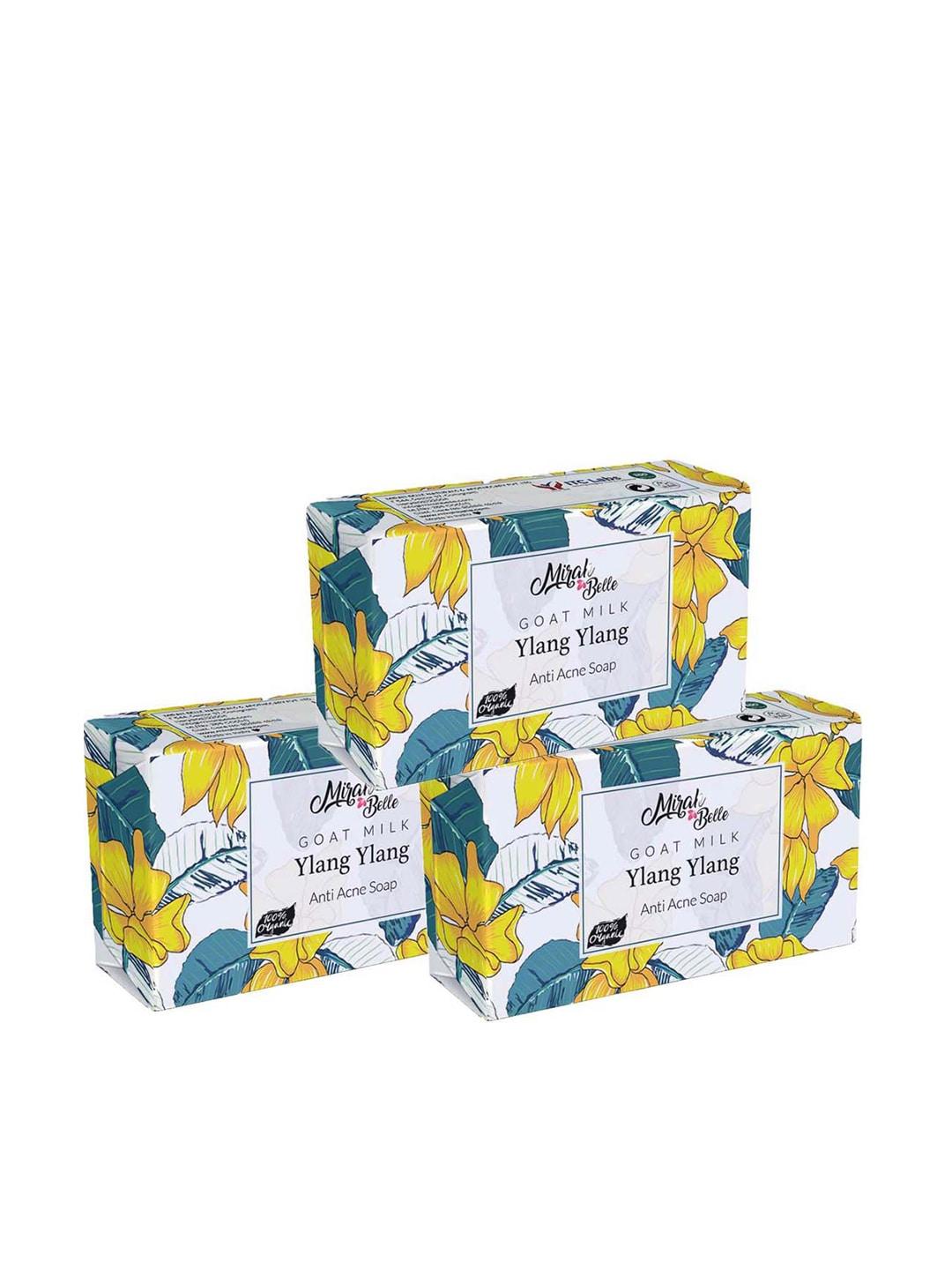 mirah belle pack of 3 goat milk ylang ylang anti acne soap 125 gm