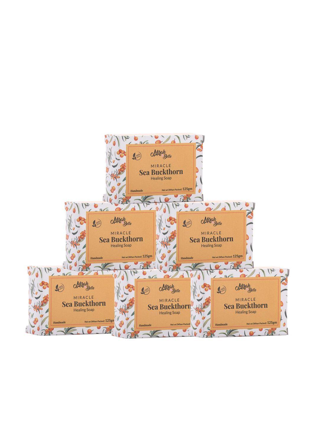 mirah belle pack of 6 sea buckthorn healing soaps