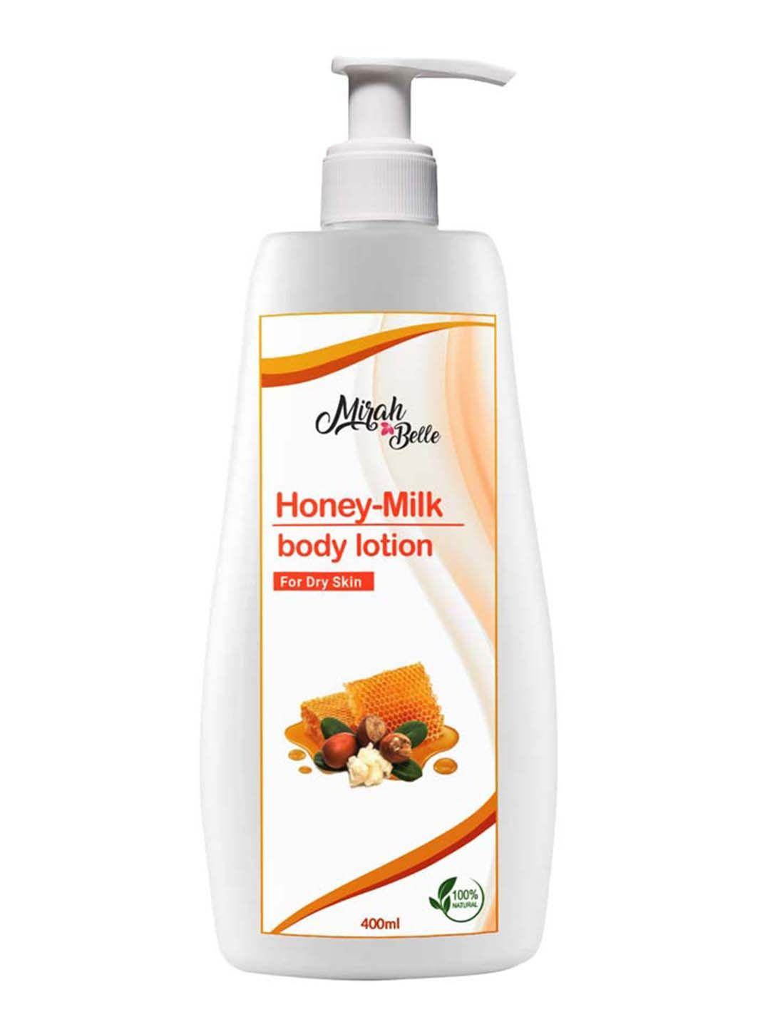 mirah belle organic honey & milk natural body lotion 400 ml