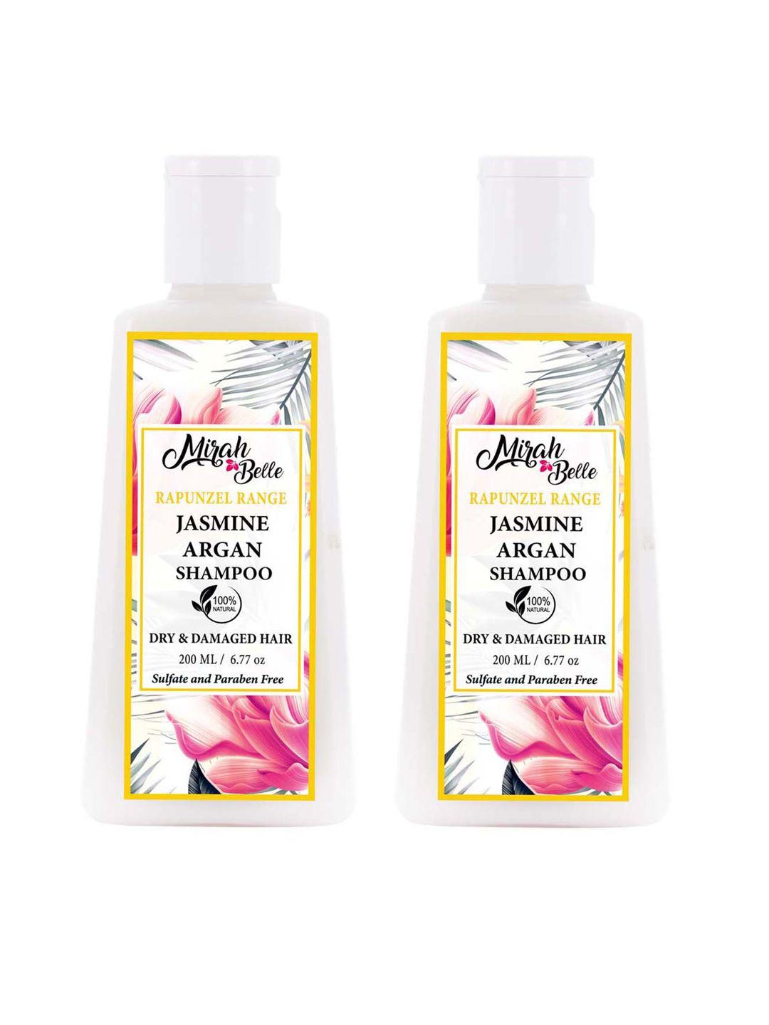 mirah belle pack of 2 jasmine argan shampoo for dry & damaged hair 200 ml (each)