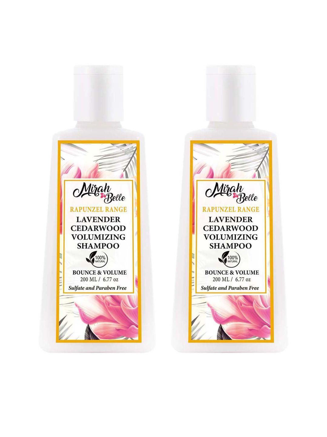 mirah belle pack of 2 lavender cedarwood volumising shampoo- 200 ml each