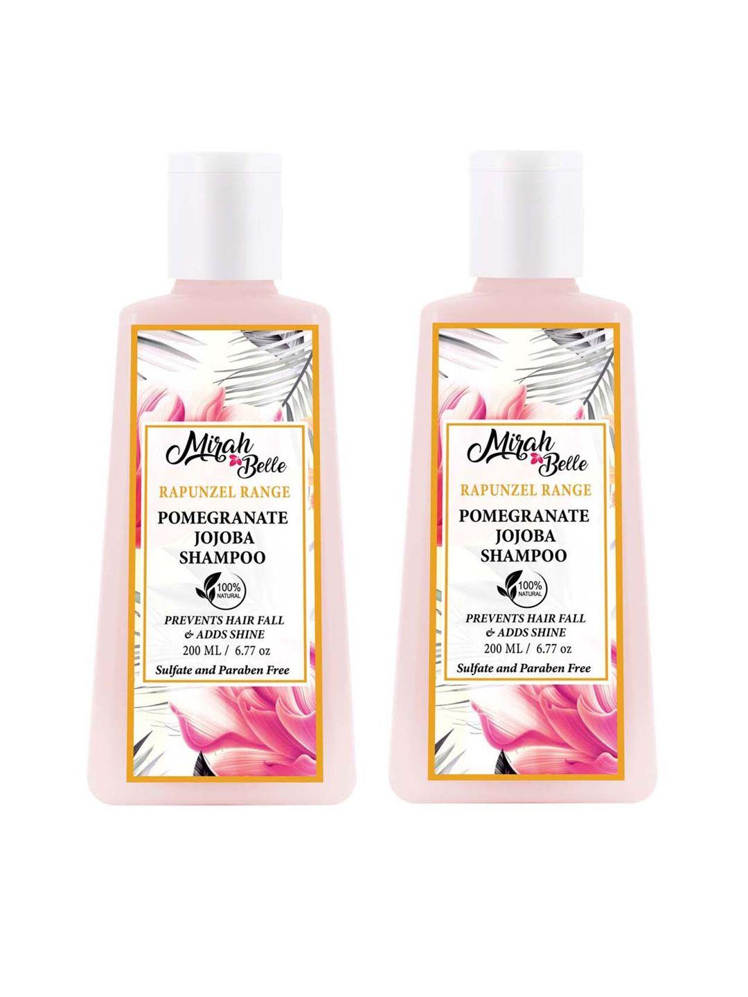 mirah belle pack of 2 pomegranate and jojoba new hair growth shampoo 200 ml (each)