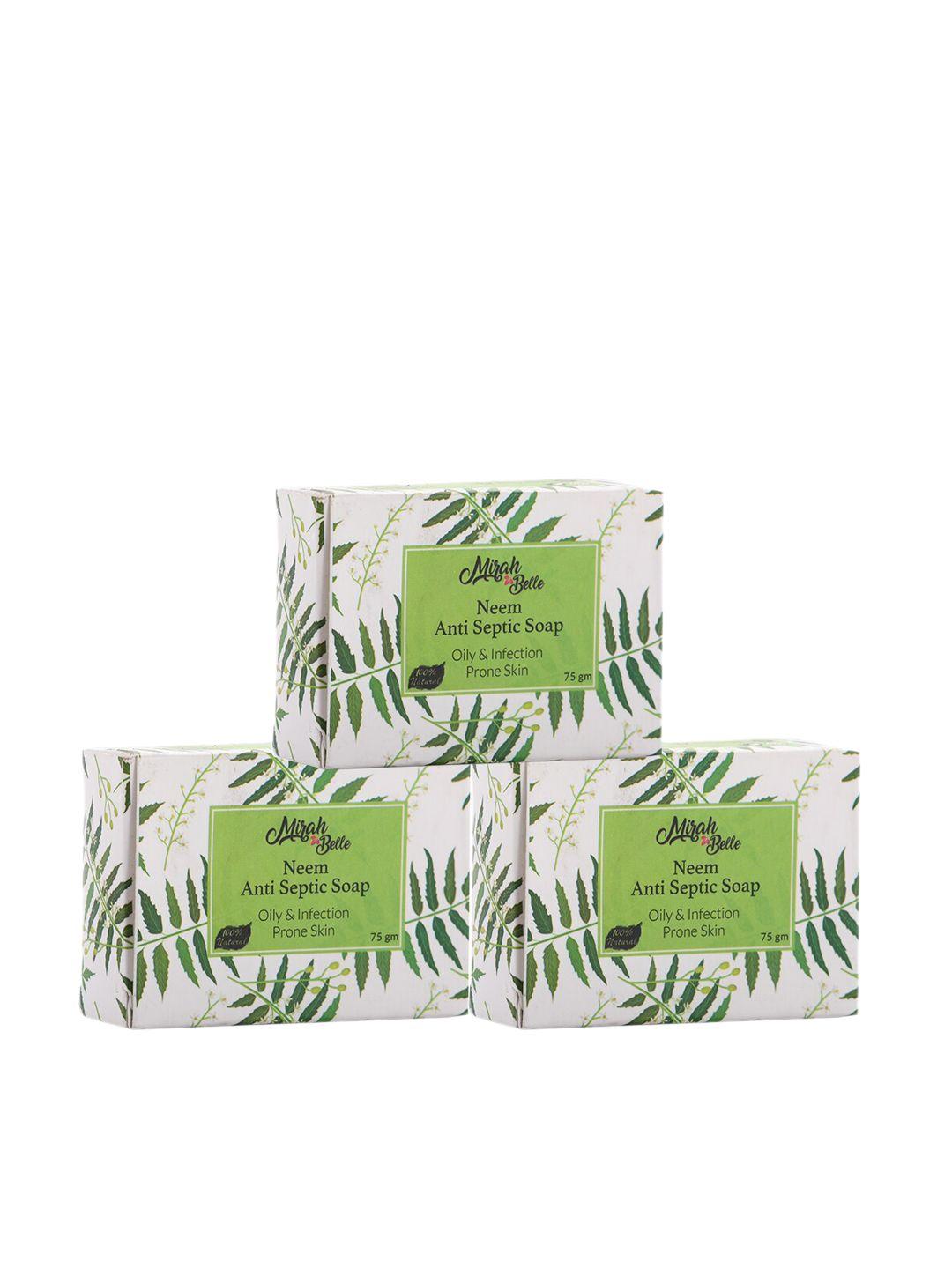 mirah belle pack of 3 organic neem anti-septic soap soaps