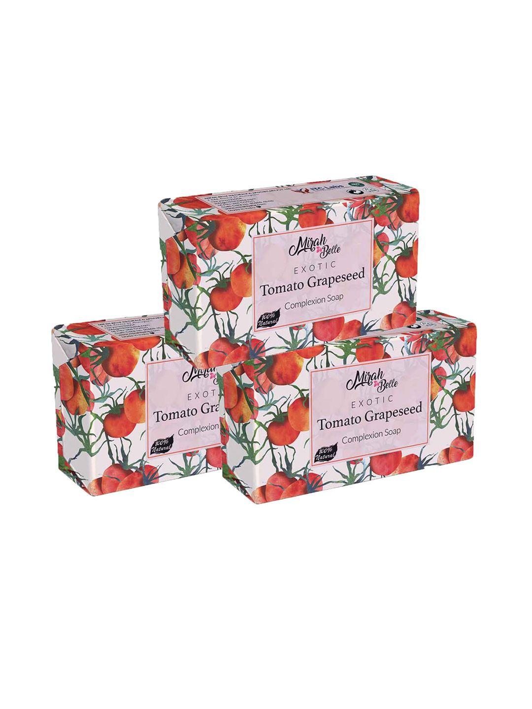 mirah belle pack of 3 tomato & grapeseed soap - 125 g each