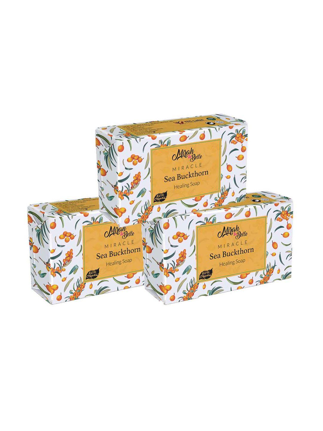 mirah belle pack of 3 yellow sea buckthorn healing soap 125 gm