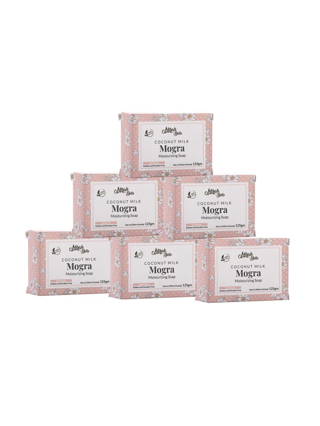 mirah belle pack of 6 coconut milk mogra moisturising soaps 125 gm