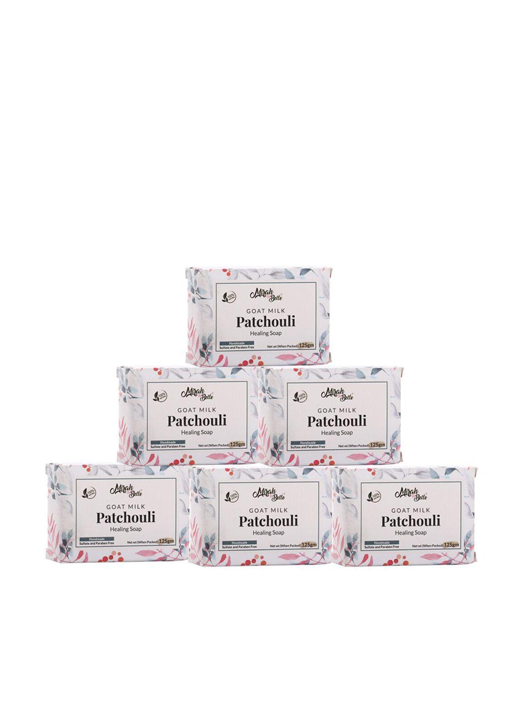 mirah belle pack of 6 goat milk - patchouli anti blemish soap  - 125 g each