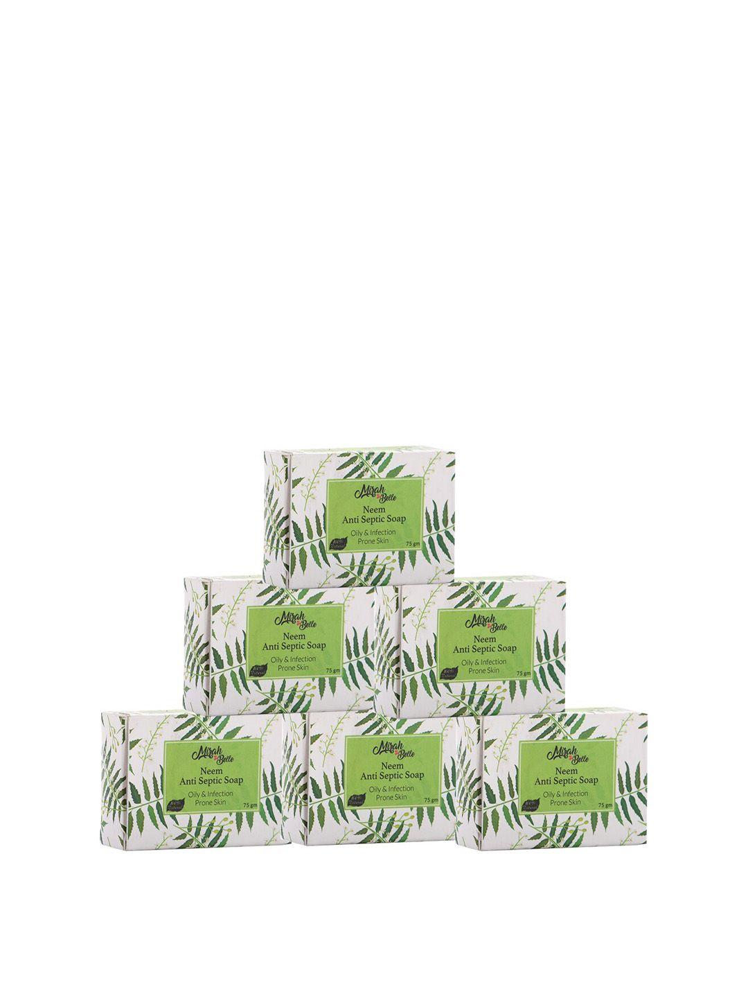 mirah belle pack of 6 organic neem anti-septic moisturising soaps