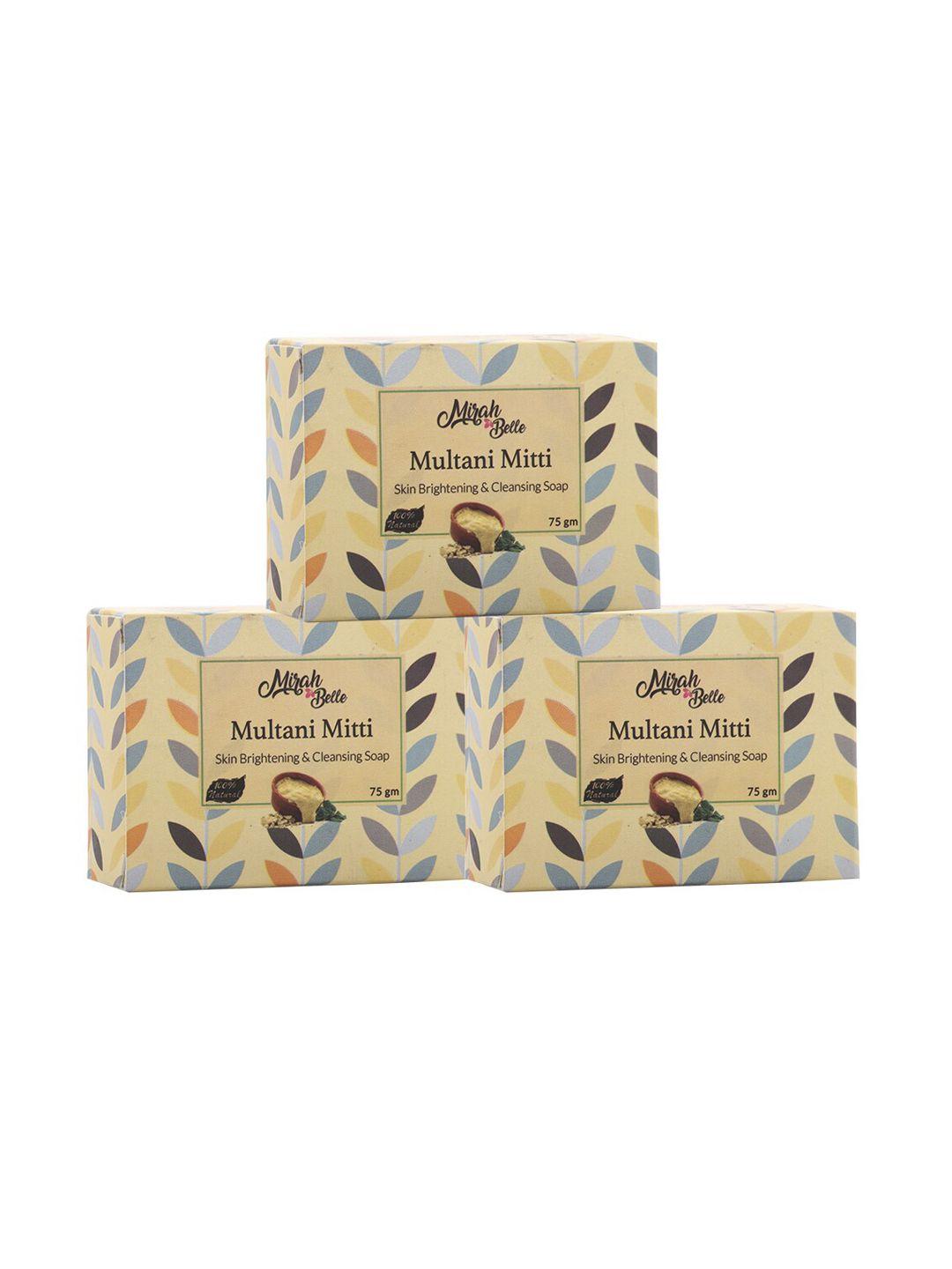 mirah belle set of 3 organic multani mitti soaps