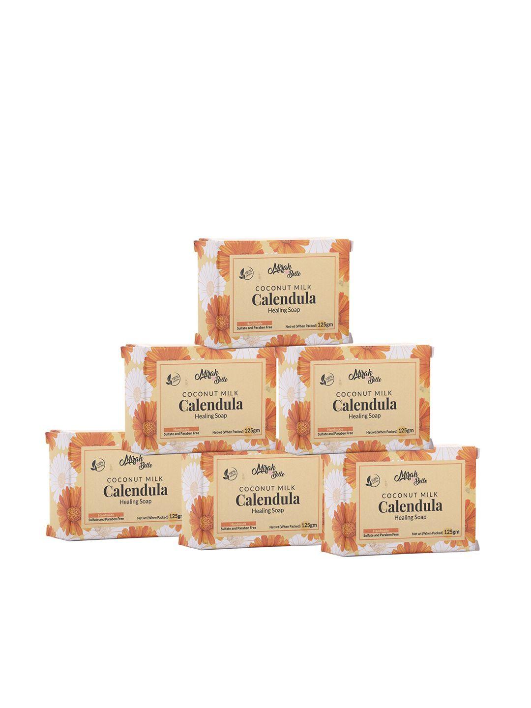 mirah belle set of 6 calendula healing soap bars