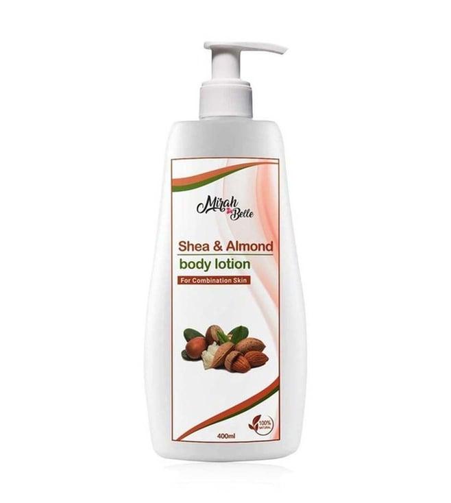 mirah belle shea butter & sweet almond natural body lotion - 400 ml