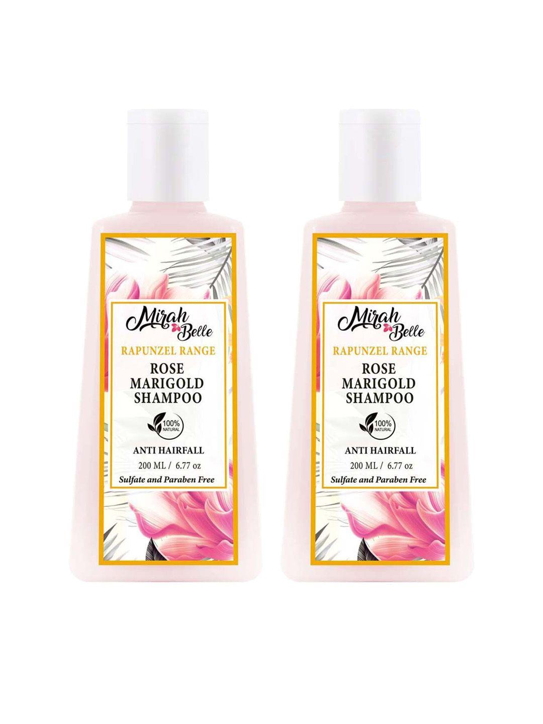 mirah belle unisex set of 2 rose & marigold anti-hair fall shampoos
