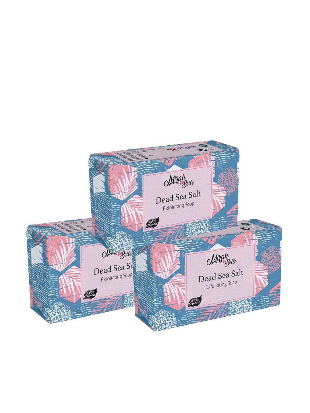 mirah belle unisex set of 3 exfoliating dead sea salt soaps