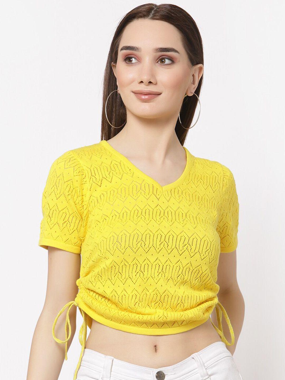 miramor women yellow crop top