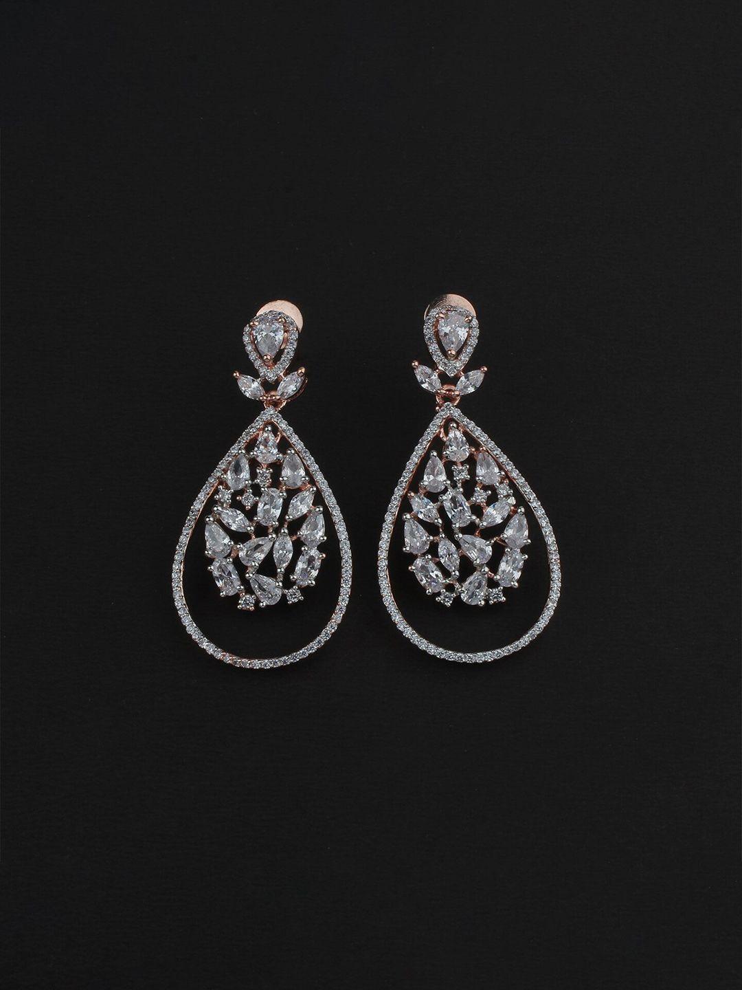 mirana rose gold-plated contemporary drop earrings