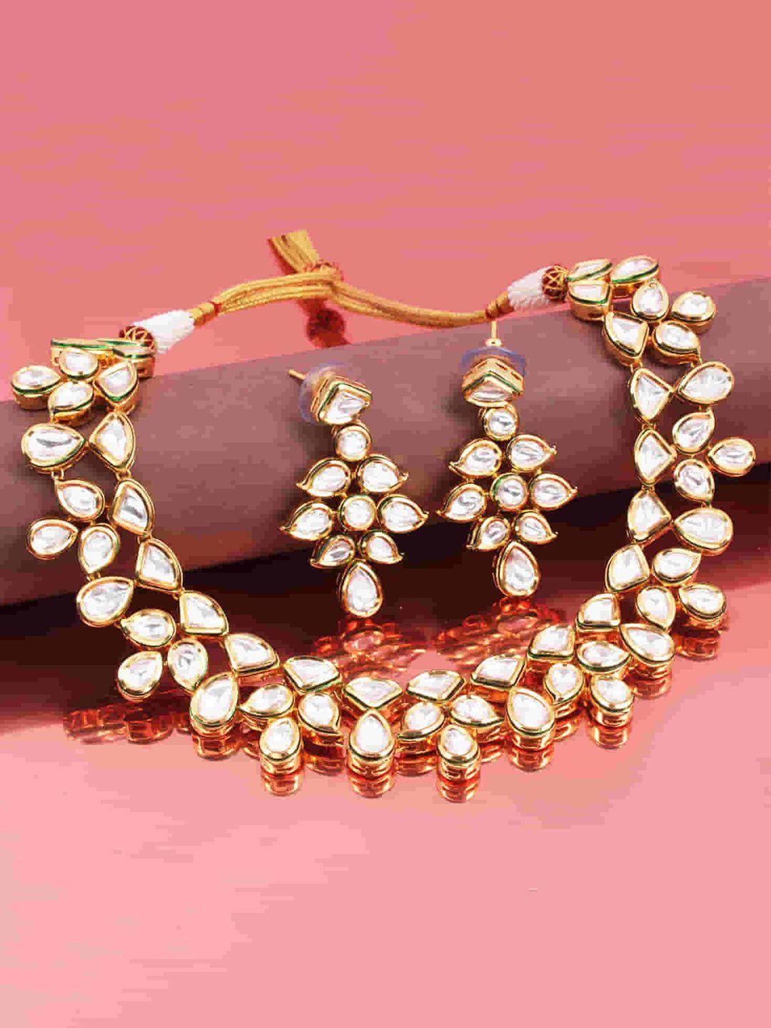 mirana gold-plated kundan-studded jewellery set