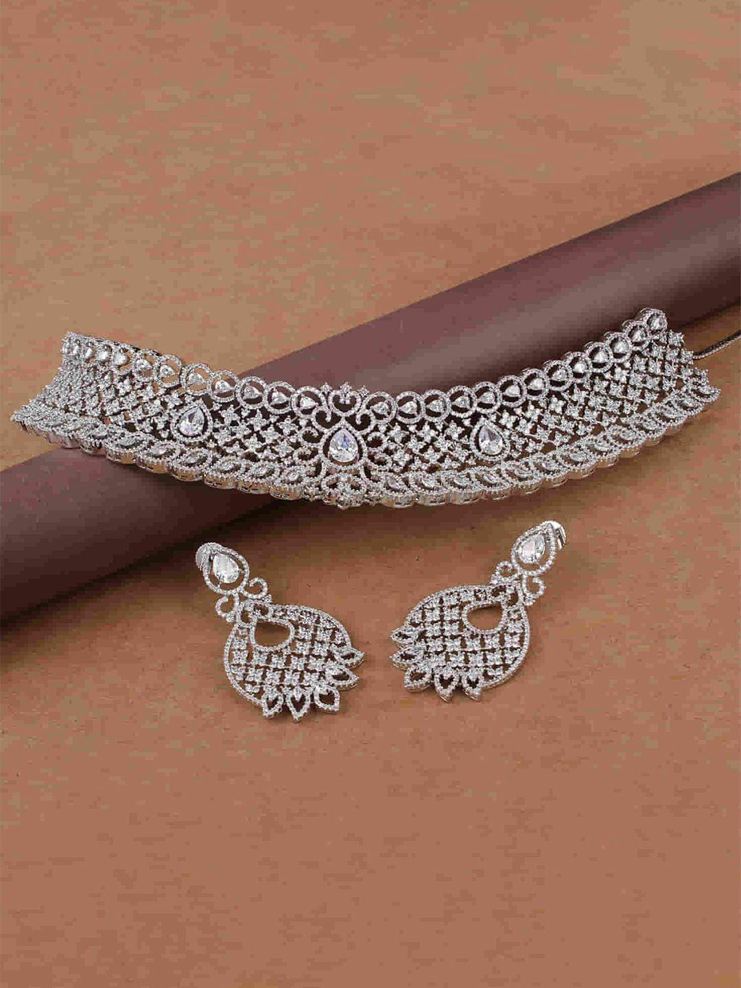 mirana rhodium-plated necklace and earrings