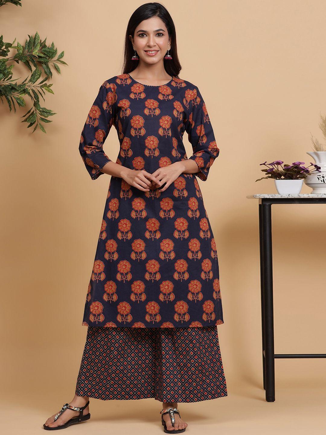 mirari blue floral printed kurta