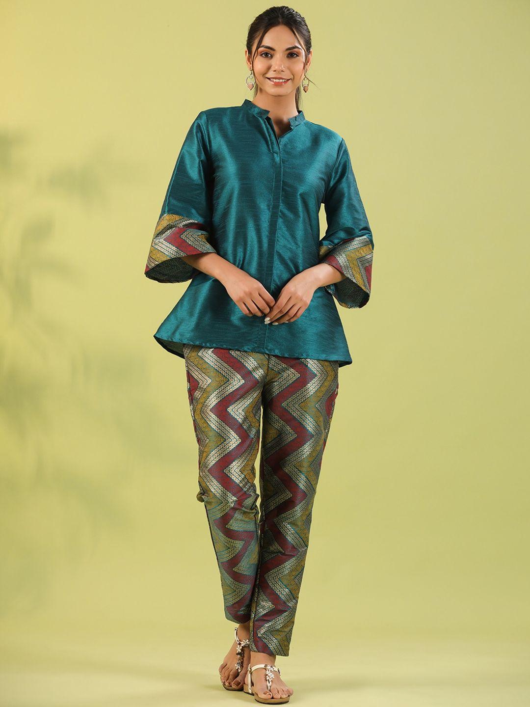 mirari geometric printed top with trouser