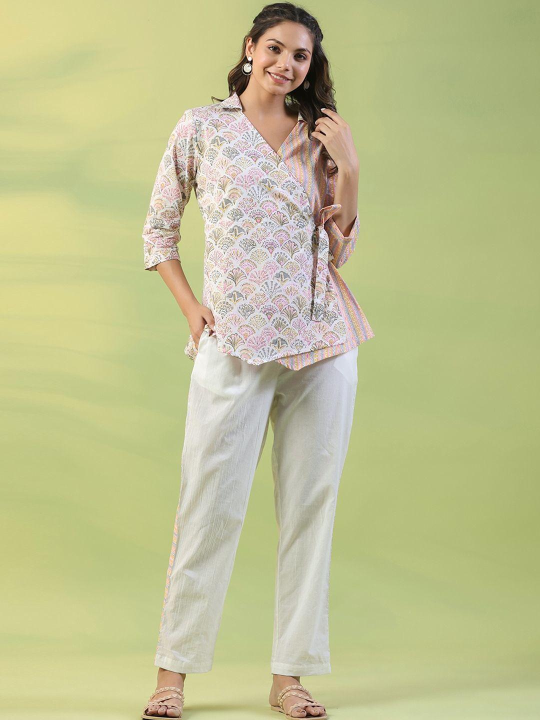 mirari printed pure cotton top with trousers