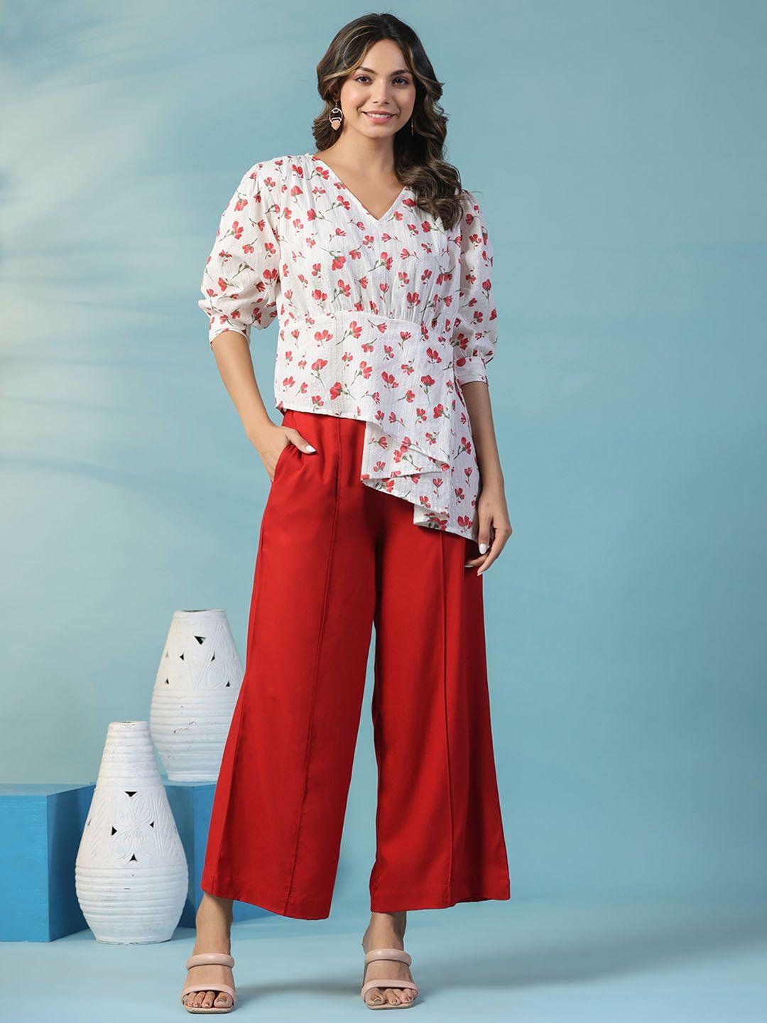 mirari printed top with palazzo co-ords