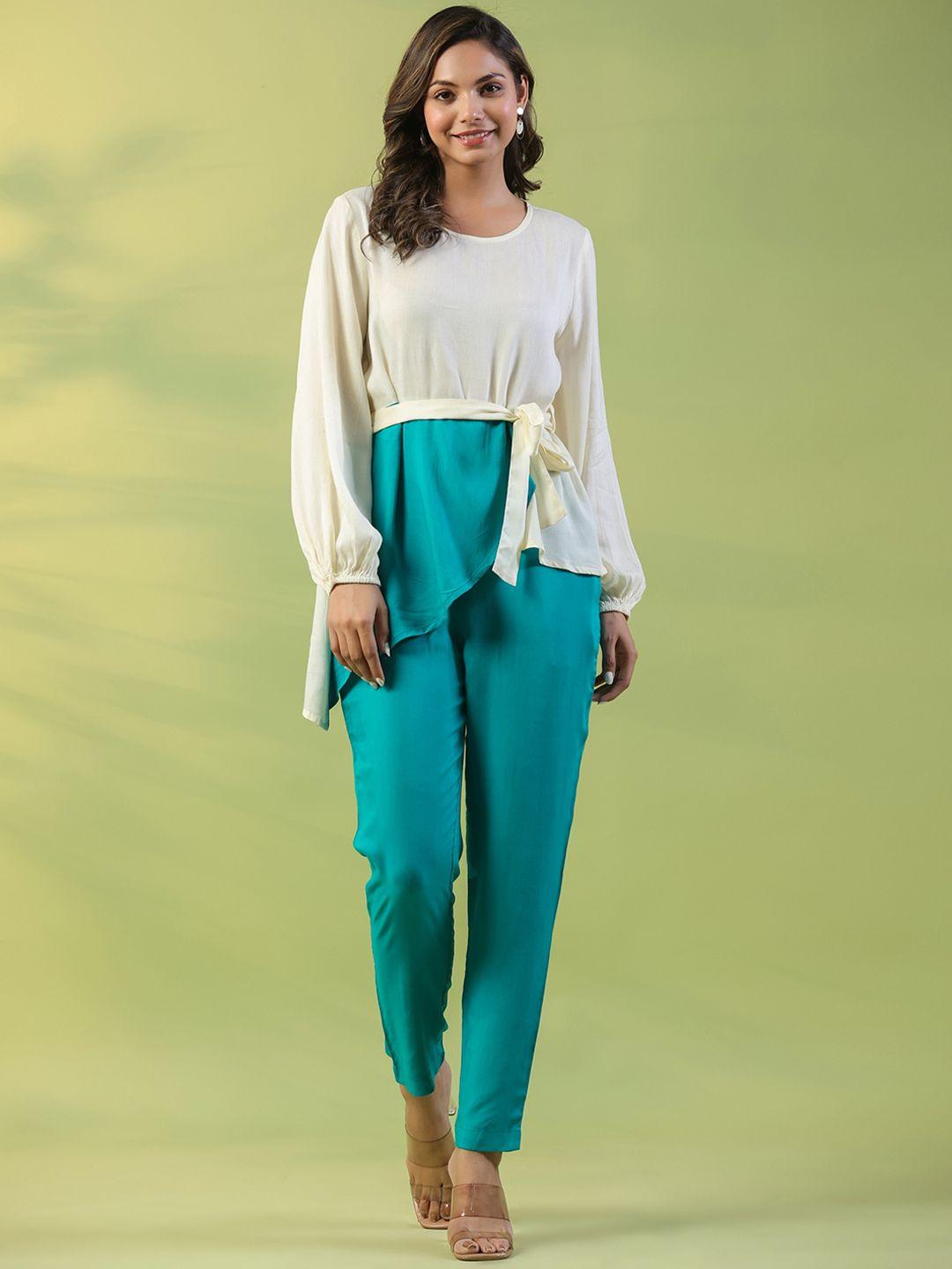 mirari round neck top with trouser