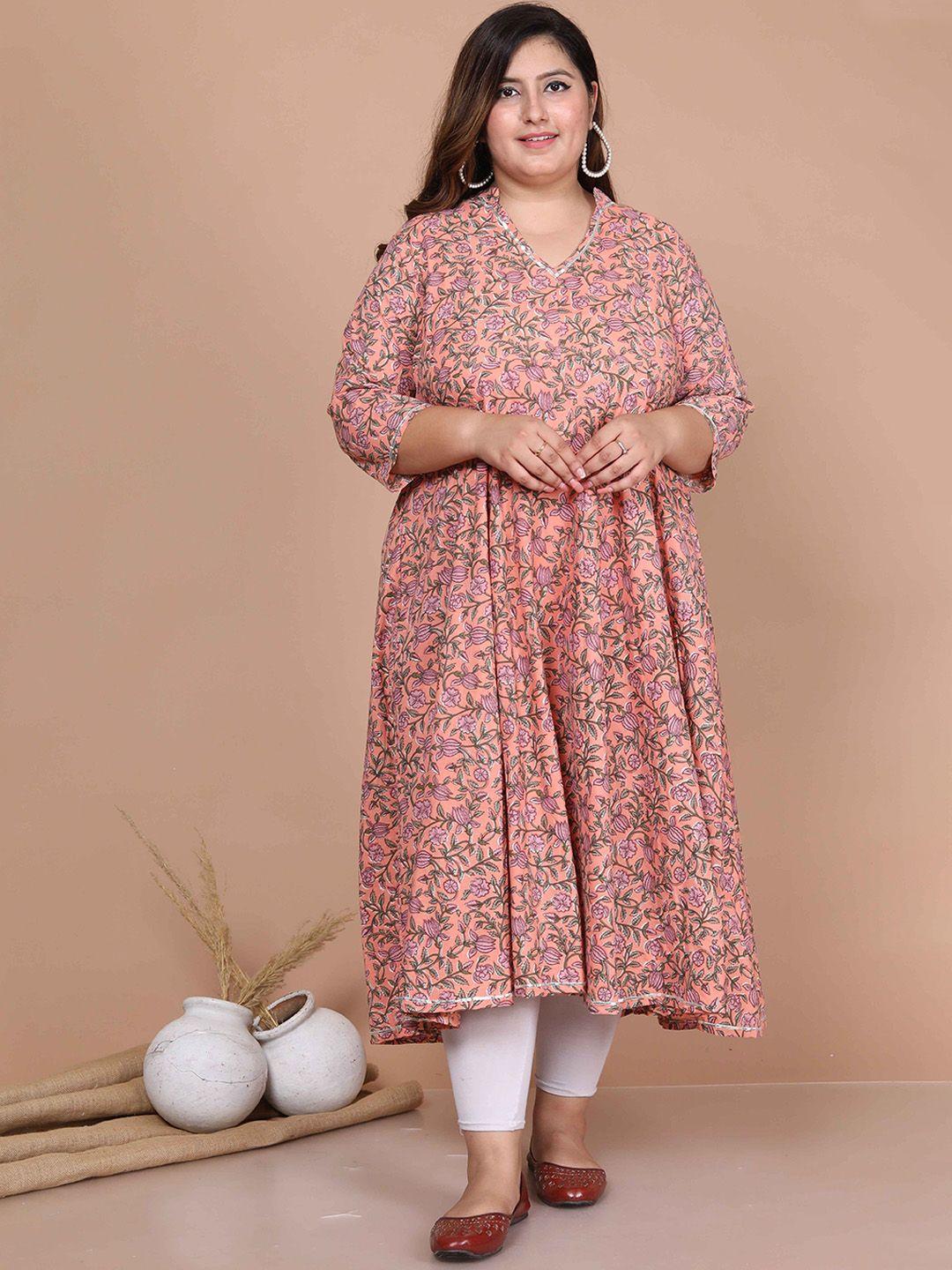 miravan ethnic motifs printed pure cotton anarkali kurta