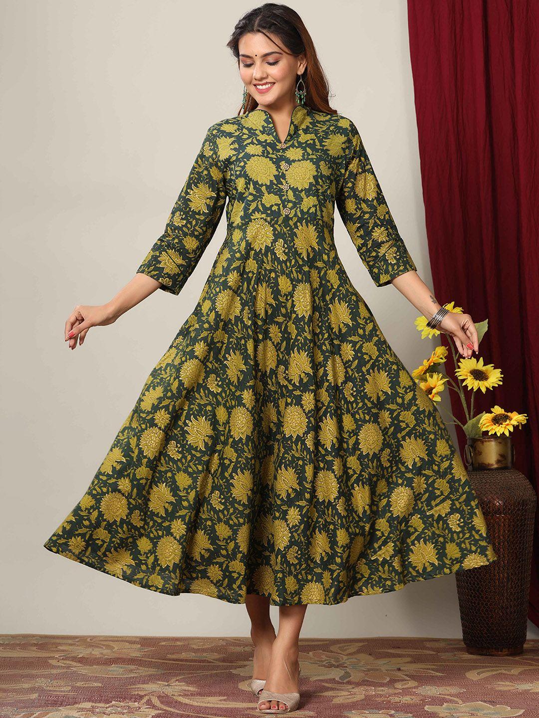 miravan floral printed anarkali cotton kurta