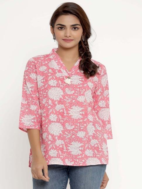 miravan pink cotton printed top