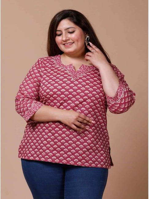 miravan pink cotton printed top