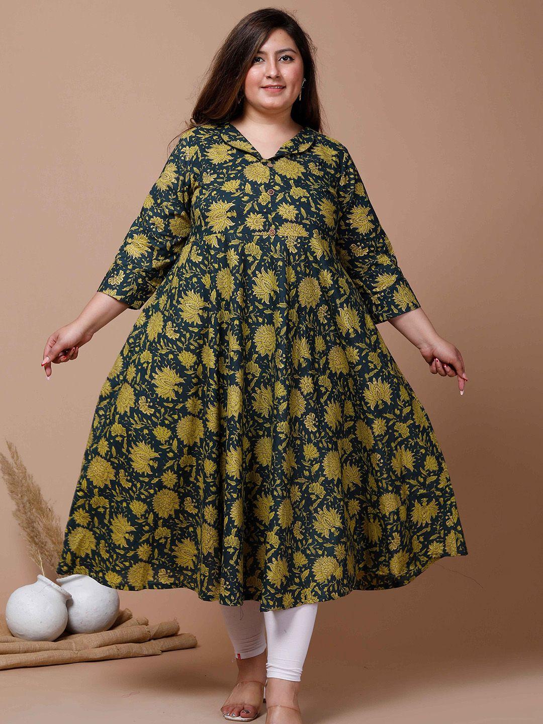 miravan plus size floral printed anarkali  kurta