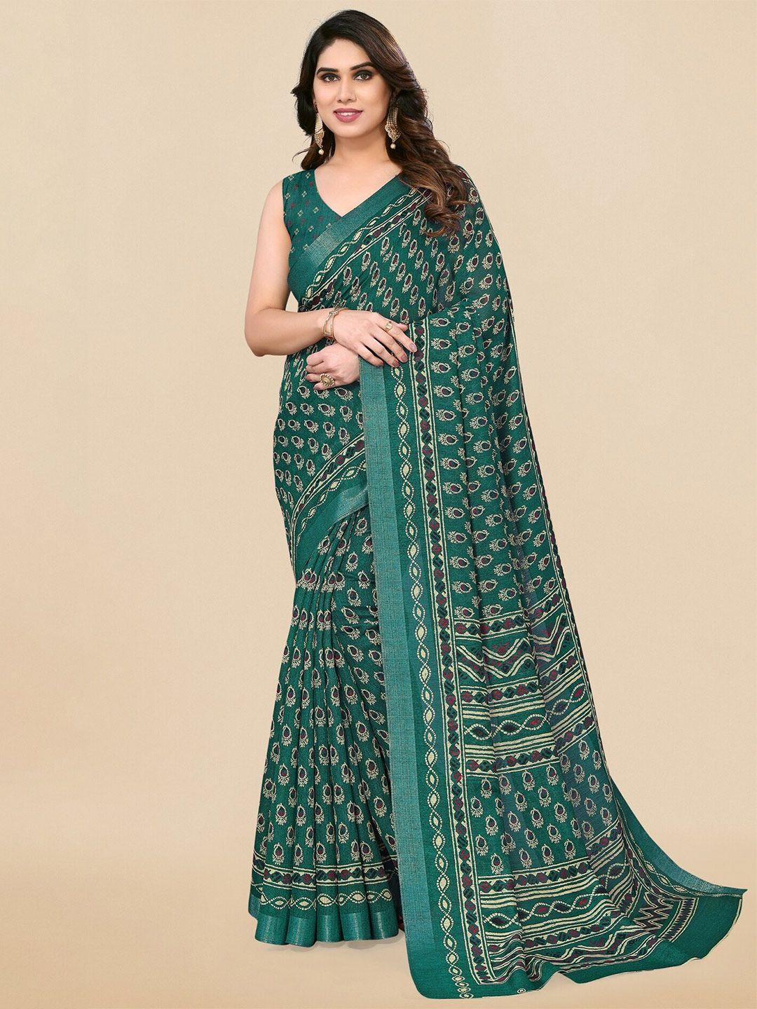 mirchi fashion paisley printed zari art silk saree