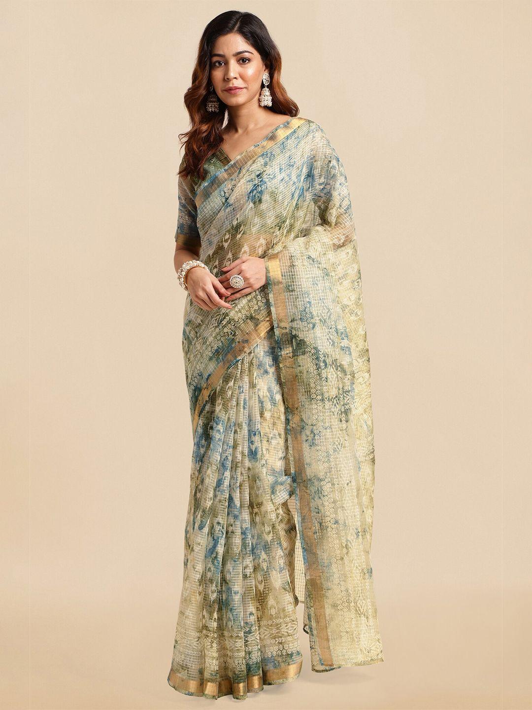 mirchi fashion abstract printed saree